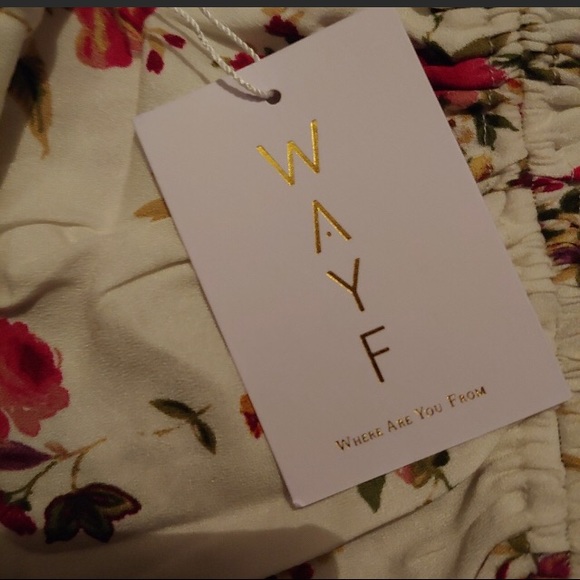 NWT WAYF Floral Print Crop Cold Shoulder Top - Picture 6 of 8